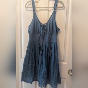 Gorgeous Embroidered Tank Dress With Lace Up Bust Metal Ring Detail NWT Size 3x